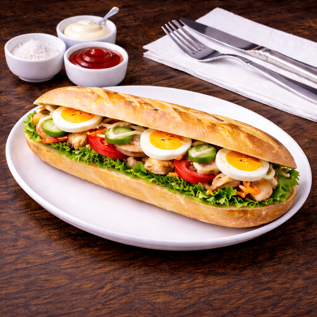 Sandwich  Crudités + œuf