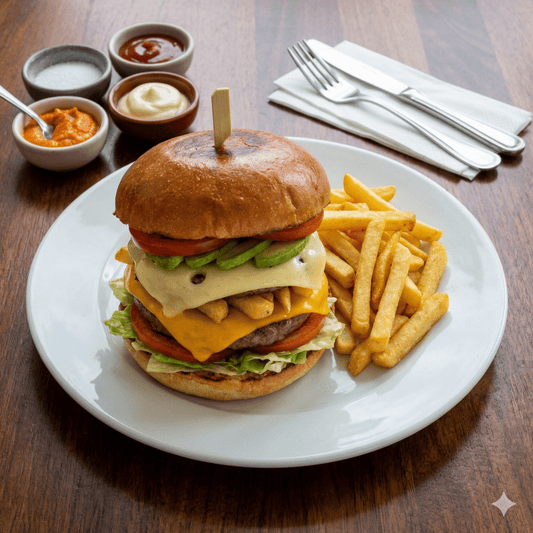 Burger Vegetarien + Frites - La Citronelle