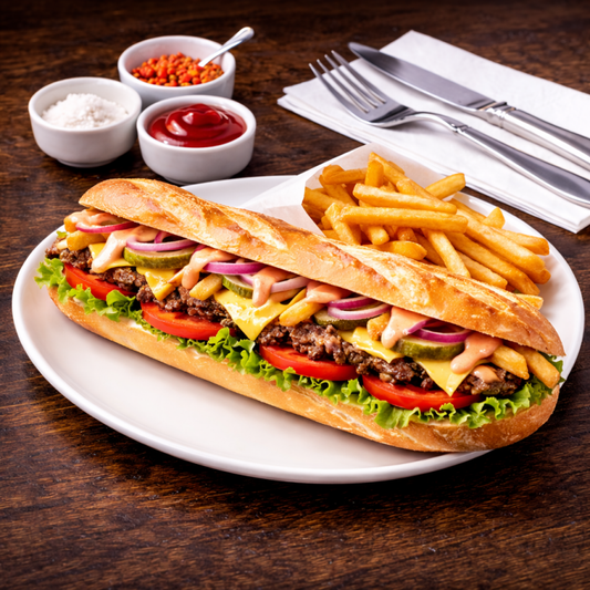 Sandwich à la Viande Hachée + Fromage - La Citronelle